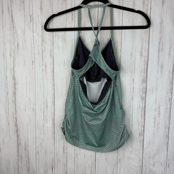 Prana Green Striped Women's Top - Picture 4 of 6